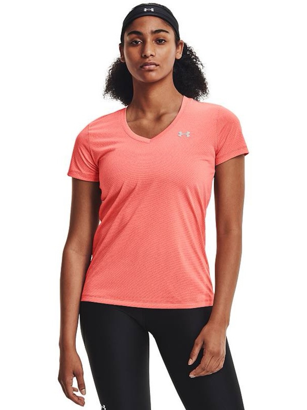 UNDER ARMOUR | XS | Women's Coral V-Neck Performance Tee | EUC